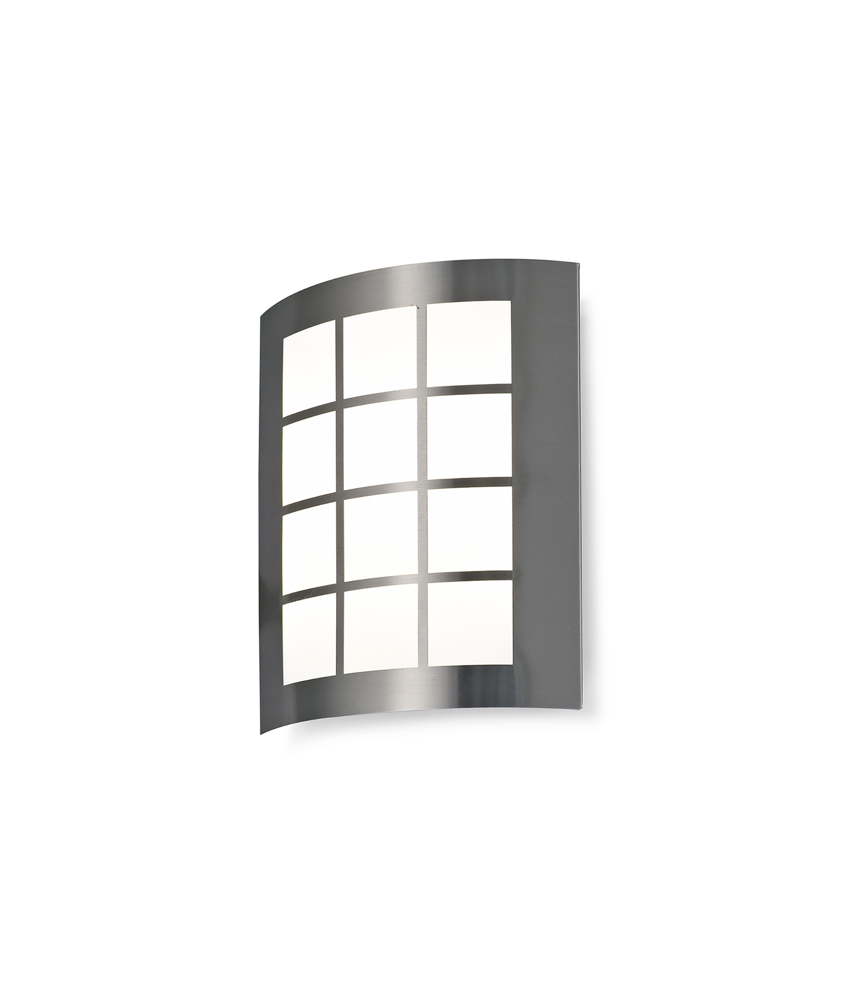 D0264  Allegra IP44 14W LED Wall Lamp Square Grid Cover Stainless Steel